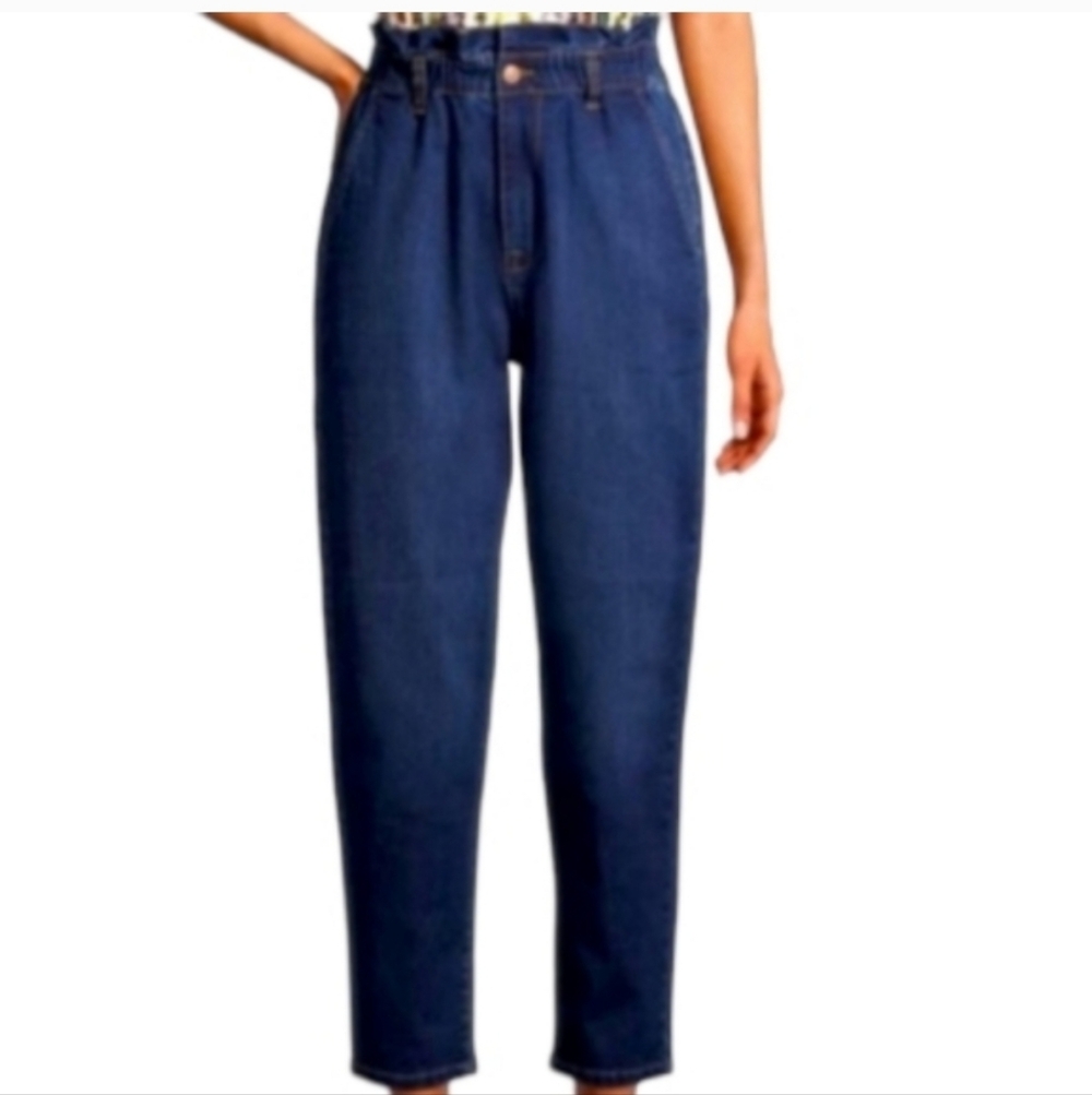 VINTAGE AMERICA Paperbag Waist Blue Jeans Size 12